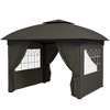 Outsunny 11' x 11' Outdoor Patio Gazebo with Curtains, Church Windows, Galvanized Steel Frame for Lawn, Backyard and Deck - 4 of 4