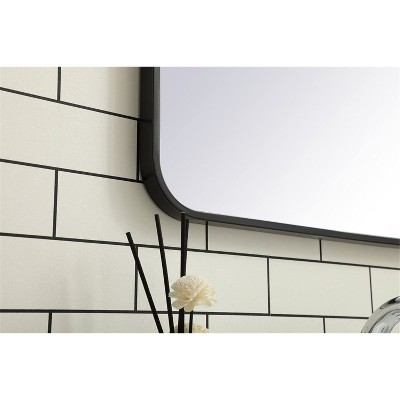 Contemporary Black Frameless Rectangular Wall Mirror 20x36 Inch