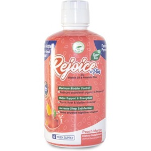 Nutritional Designs Rejoice Plus Sugar-Free Peach Mango Drink Mix Vitamin D3 & Prebiotic Fiber for Bladder Health, Comfort & Control, 28 Servings,28oz - 1 of 4