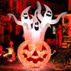 NAYSAYE Inflatable Holiday Decoration Ghost Pumpkin for Halloween Yard Party Outdoor Display, White and Pumpkin, 54"*36"*72" - 2 of 4