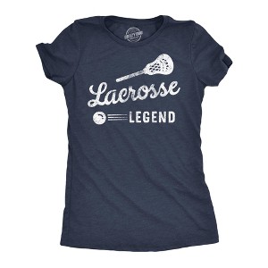 Womens Funny T Shirts Lacrosse Legend Sarcastic Sports Graphic Tee For Ladies - Crazy Dog Women's T Shirt - 1 of 4