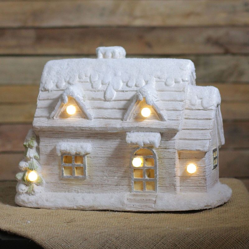 Northlight 14.5" LED Lighted Musical Snowy Cottage Christmas Decor, 4 of 5