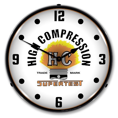 Collectable Sign & Clock | Supertest HC LED Wall Clock Retro/Vintage, Lighted