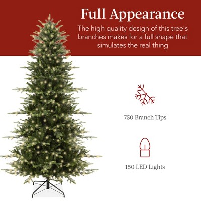 4.5ft Pre-Lit Noble Fir Christmas Tree with LED Lights