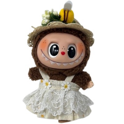 Doll Clothe Superstore Sweet Daisy Day Dress with Straw Hat for 17.5 Labubu Dolls