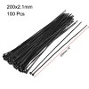 Unique Bargains Nylon Smooth DIY Self-Locking Multi-Purpose Cable Ties 100 Pcs - 2 of 4