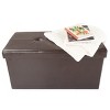 Hasting Home 30-Inch Faux Leather Folding Storage Ottoman - 4 of 4