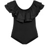 Women's Plus Size Frill Shoulder Bodysuit - black | CITY CHIC - 3 of 4