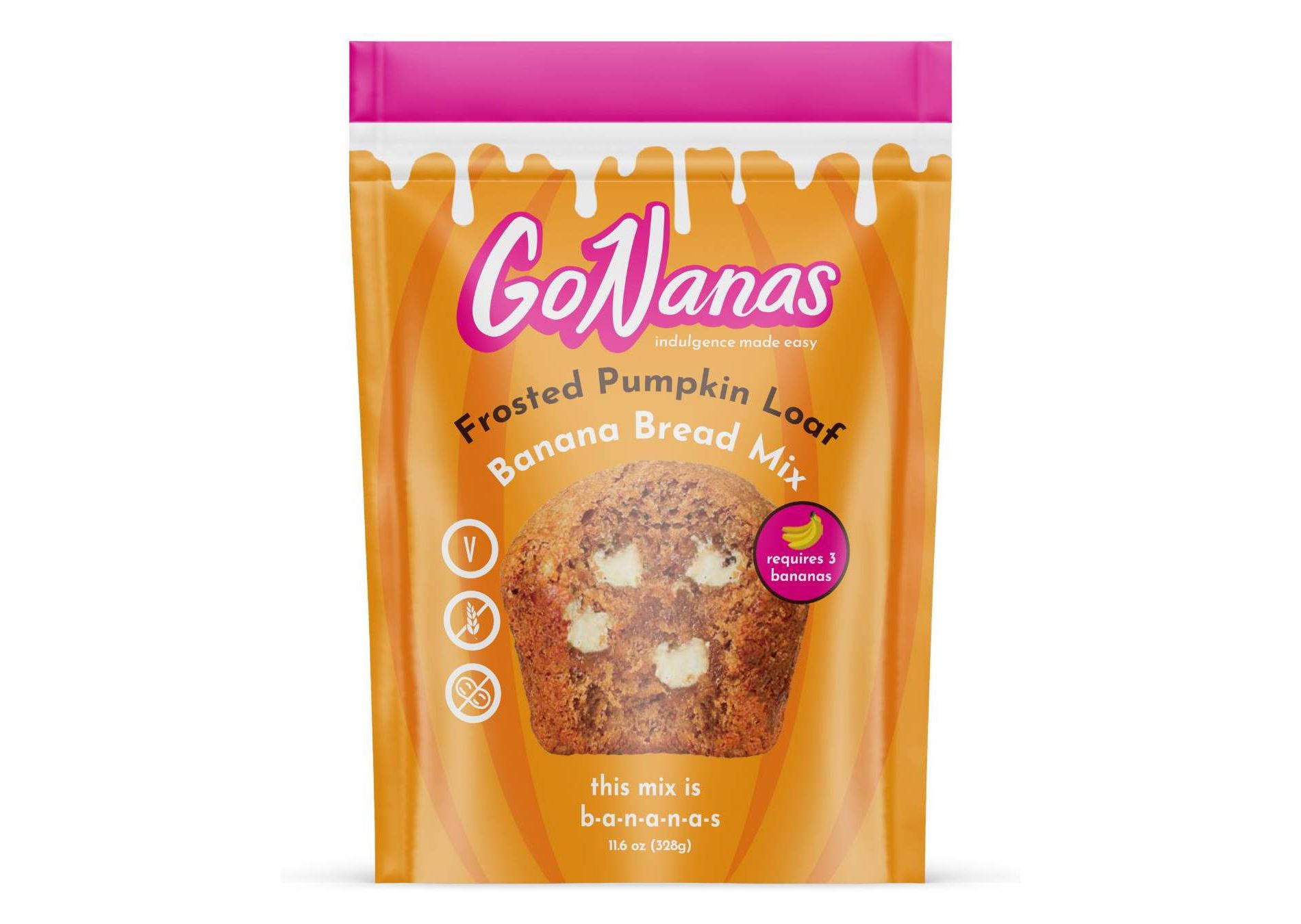 GoNanas Frosted Pumpkin Loaf Banana Bread Mix - 11.6oz