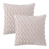 Chanasya Gem Pleated Textured Velvet Throw Pillow Cover - 2-Piece Set - 2 of 4