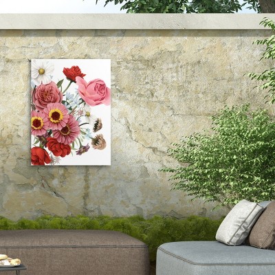 Grace Popp Floral Bouquet Outdoor Canvas Print 14x19