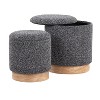 Sapphtopaz Modern Nesting Ottoman with Storage Upholstered Versatile Storage Ottoman Vanity Stool for Living Room,Bedroom - 3 of 4