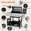 4-Burner Propane Gas Grill in Stainless Steel with Side Burner, Condiment Rack and Built-in Thermometer with Grill Cover - 4 of 4
