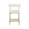 Meridian Furniture,Rivage Cream Durable Linen Textured Fabric Stool, Set of 2 - 3 of 4