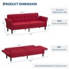 GustoWave 89" Convertible Futon Sofa Bed, Soft Upholstered Futon Couch, Fabric Sleeper Sofa with Adjustable Backrest & Armrest - 2 of 4