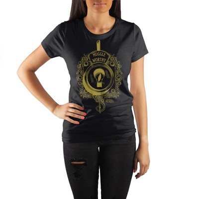Fantastic Beasts Muggle Worthy Lock Women's Black Tee T-Shirt Shirt