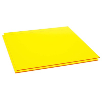 Okuna Outpost 2 Pack Translucent Yellow Cast Acrylic Sheet, 1/8 Inch Thickness (12x12 In)