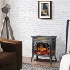 Kismile Electric Fireplace, Double Door Realistic Flame Effects Fireplace Heater Stove, Adjustable Brightness and Heating Mode - 2 of 4
