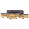 vidaXL Garden Lounge Set Dark gray cushions, natural teak wood - 3 of 4