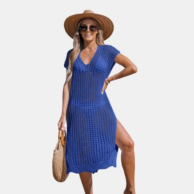 Women's Short Sleeve Cut-Out Cover-Up Dress - Cupshe