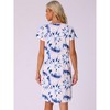 INSPIRE CHIC Women's Short Sleeve Round Neck Printed Nightgown Nightshirt - 4 of 4