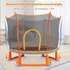 6FT Toddler Trampoline With Safety Enclosure Net, Indoor Lotus-Shape Trampoline With Ocean Balls Birthday Gifts For Boys Girls, Orange - 2 of 4