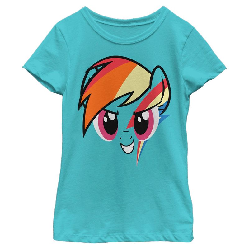 Girl's My Little Pony Rainbow Dash Face T-Shirt, 1 of 5