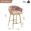 Pink Counter Height Bar Stools Velvet Kitchen Island Counter Bar Stools - 4 of 4