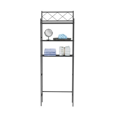 Home Basics 3 Tier Steel Space Saver Over the Toilet Bathroom Shelf with  Open Shelving, Chrome, BATH ORGANIZATION