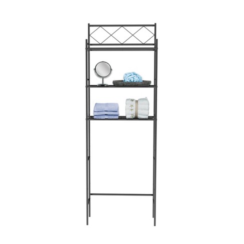 Werseon Bathroom Organizer Two-Tier Metal Shelves over The Toilet Storage  Shelf Black 