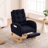 Kumasinova Plush Teddy Fabric Modern Accent Rocing Chair with Extandable Footrest&Side Pockets,Versatile Armchair Rocker with 300lbs Max - 2 of 4