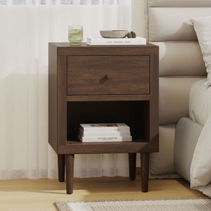 NicBex Wood Nightstand,Bedside Tables with Top Drawer and Bottom Shelf for Bedroom,Living Room - 1 of 4