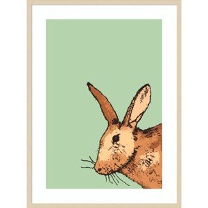 31" x 41" Rabbit by Sarah Thompsonengels Wood Framed Wall Art Print - Amanti Art - 1 of 4