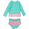 RuffleButts Baby Girls UPF50+ Long Sleeve Rash Guard Bikini - 2 of 4