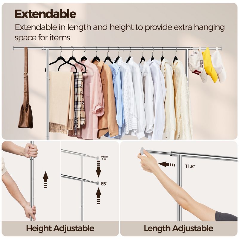 Yaheetech Adjustable Garment Rack Clothing Rack, 4 of 8