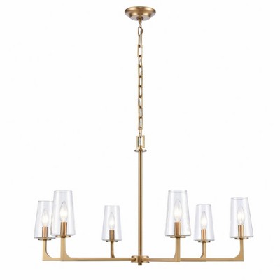Elk Home Fitzroy 6 - Light Chandelier in  Lacquered Brass