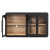 Luxystar 4-Door Sideboard Buffet Cabinet with Large Storage, Glass Doors and Adjustable Shelves for Dining and Living Room, Black - 2 of 4