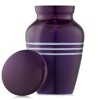 Reminded Small Cremation Memorial Urn for Human Ashes, Stripe Miniature Keepsake Urn with Velvet Case - 2 of 4