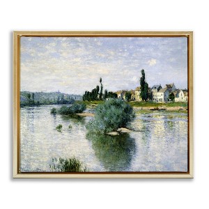 Stupell Industries The Seine at Lavacourt Floating Frame Canvas Art, Gold, 21" x 17" - 1 of 4