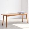 Solid Wood Dining Bench with Metal Support, Half-Round Design Table Bench for Kitchen Dining Areas or Entryway-Baofuwish - 2 of 4