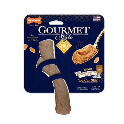 Nylabone Gourmet Style Peanut Butter Stick Dog Toy - Brown - M