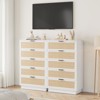 Rattan 5 Drawer Dresser, 46.7in Tall Antique White 5 Chest of Drawers with Metal Handles and Wooden Sturdy Base for Bedroom Living Room Nursery - 4 of 4