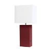 Modern Leather Table Lamp with USB and Fabric Shade - Elegant Designs - 3 of 4