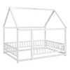 Grungis Full Size Floor Bed for Kids with House Roof Frame and Fence,Modern Toddler Bed with Guardrails,Montessori Bed for Bedroom - 4 of 4