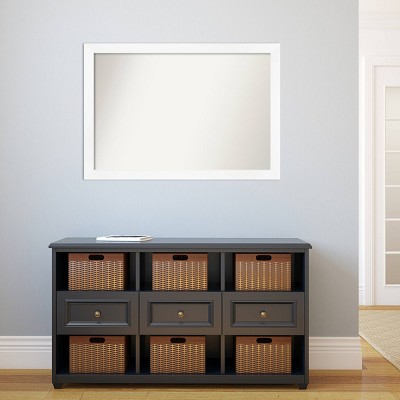 Large White Matte Wall Mounted Bathroom Mirror