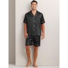 INSPIRE CHIC Men's Short Sleeve Two-Pieces Loungewear Satin Pajamas Set - 2 of 4