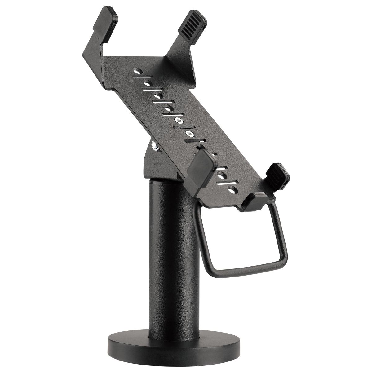 Mount-It! 7" Pole Credit Card POS Terminal Stand to Mount The VeriFone VX520, Anti-Theft Locking, Tilt, Swivel | Black