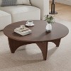 Spassway  Round Coffee Table Wood Living Room Table with Wood Grain Top Modern Living Room Bedroom Furniture for House Apartment - 2 of 4