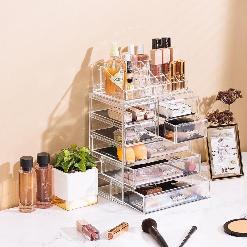 Sorbus Clear Cosmetic Makeup Organizer Case & Display - Spacious Design - Great for Dresser, Bathroom, Vanity & Countertop, 3 of 12