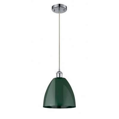 Plymouth Dome - 1 Light Cord Hung Mini Pendant In Industrial Style-12.88 Inches Tall and 9 Inches Wide